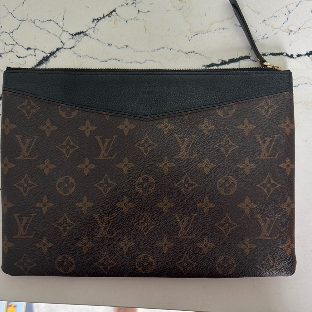 Louis Vuitton Brown and Black Monogram Pouch